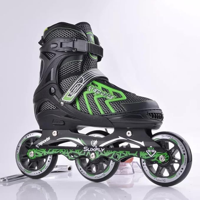 Countrylink 3 Wheel Inline Skates Skating Shoes for Boys and Girls Age 10 to 14 Years Liner Roller Skates for Kids with Skating Protection Kit Set, Size Medium (Multicolor)