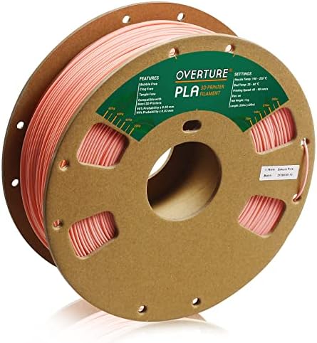 OVERTURE PLA Filament 1.75mm,Filament PLA 1kg Spool (2.2lbs), Dimensional Accuracy +/-0.03mm, Fit Most FDM Printer (Light Grey)