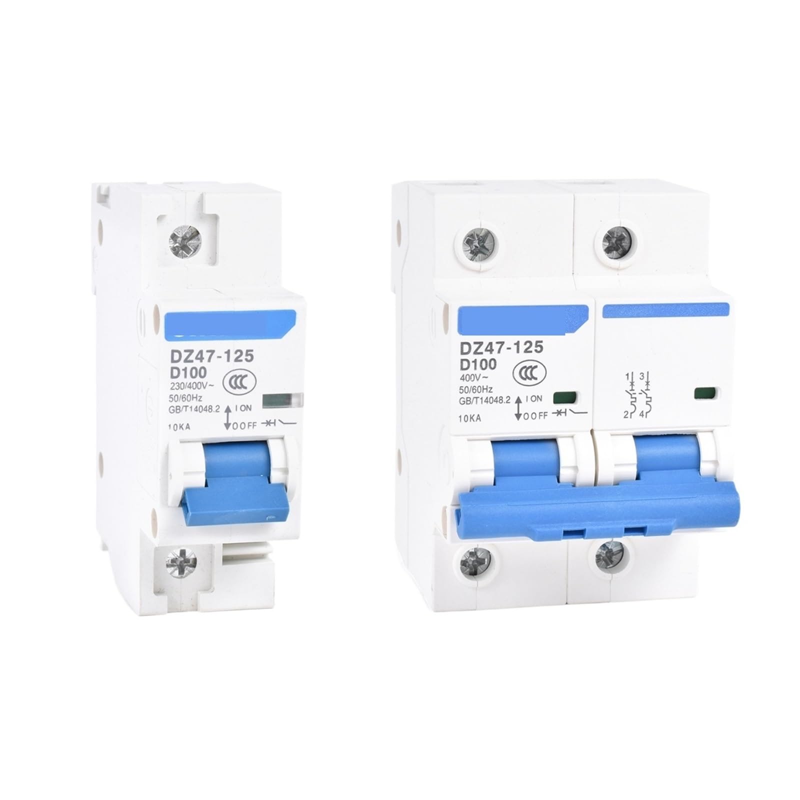 Interrupteur d'air DZ47-125 type C disjoncteur bipolaire haute capacité 63A AC 400V
