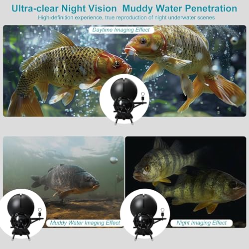 Underwater Fishing Camera with 4.3 Inch LCD, 5000mAh Battery, Infrared Night Vision Light, Portable Fish Finder with 100ft Cable for Ice Lake Boat Kayak Fishing — view 3