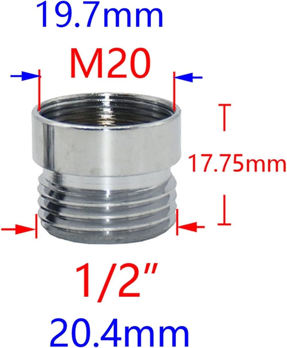Hose Connector Adapter Brass 1/2 inch to M22 M24 M14 M20 Threaded Connector Garden Household Faucet Adapter Durable Joint Connector Fitting 1Pc/1I2 M14
