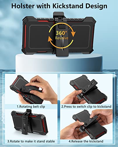 Fntcase Case For Samsung Galaxy A14-5G: Protective Shockproof Rugged A14 Cell Phone Cover Cases With Belt Clip Holster Kickstand & Slide | Textured Tough Military Grade Drop Proof Protection - Blue #TOP7