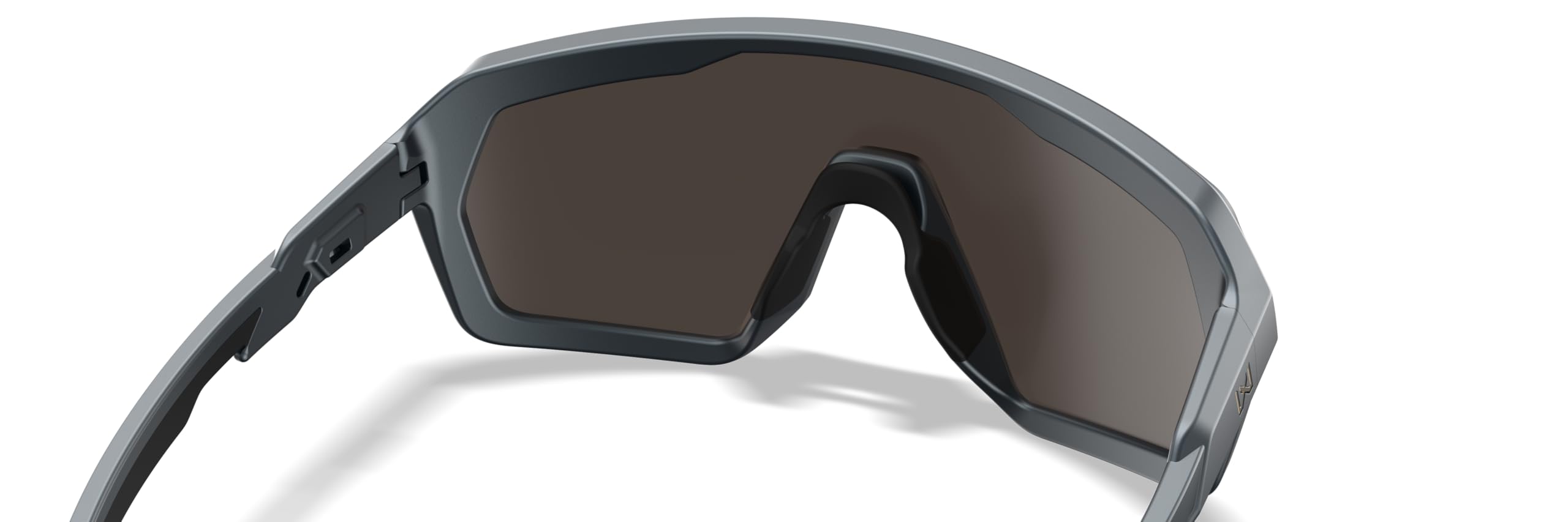 Wiley X Citadel Shield, occhiali da sole di sicurezza per uomini e donne, protezione UV per tiro, pesca e ciclismo, montatura grigio grafite opaca, lenti a specchio oro