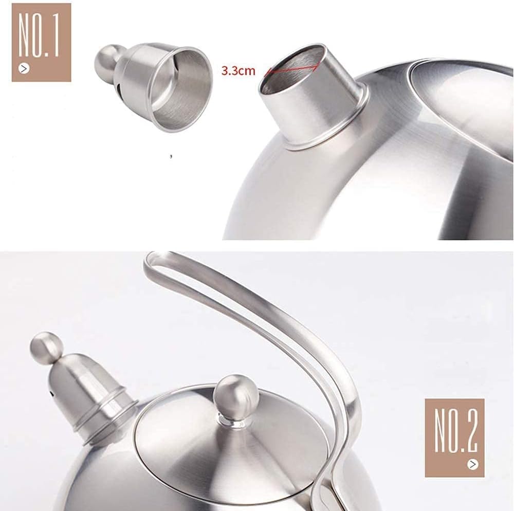Stove Top Whistling Tea Kettle Stainless Steel Kettles Whistle Teapot Stainless Steel Mirror Polished Teapot Heat and Rust Resistance Easy to Clean Fast Boil Ca