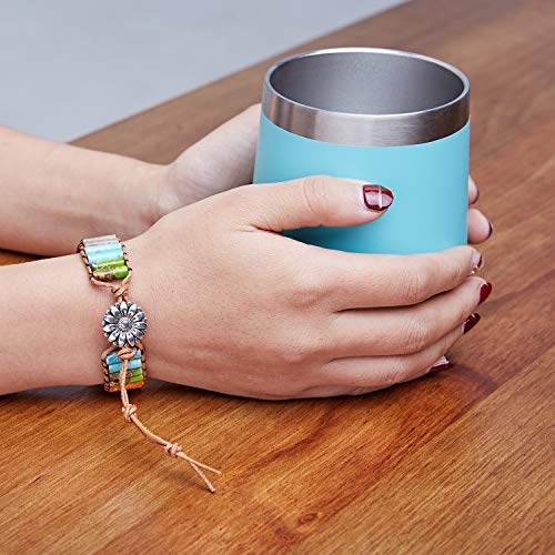 Sedmart For Women Wrap Bracelet Yoga Bracelets Sunflower Button Healing Bracelet Gift Leather Bracelets Adjustable Round Girls Multicolor Bracelet #TOP6