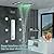 HOMEDEC LED Multi Functions Full Body Shower System with 6pcs Body Jets Spray with?Up/Down ?Shower Spout, Large 3 In 1 Modes 14x20inch Showerhead, Rainfall Mist Shower Faucet Set Complete, Chrome
