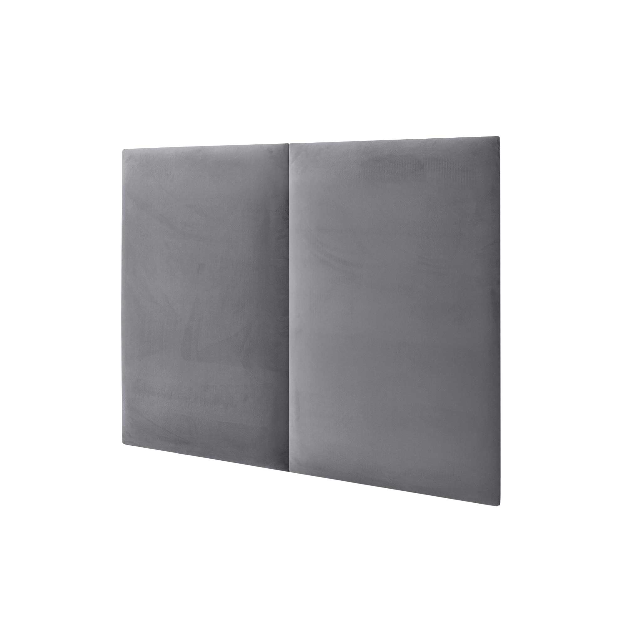 DHOME Cabecero Tapizado Terciopelo Liso Antimanchas Diseño Modular Vertical Autoadhesivo Cabezal Cama Dormitorio Acolchado (Gris, 90cm, Altura 80cm, x2)