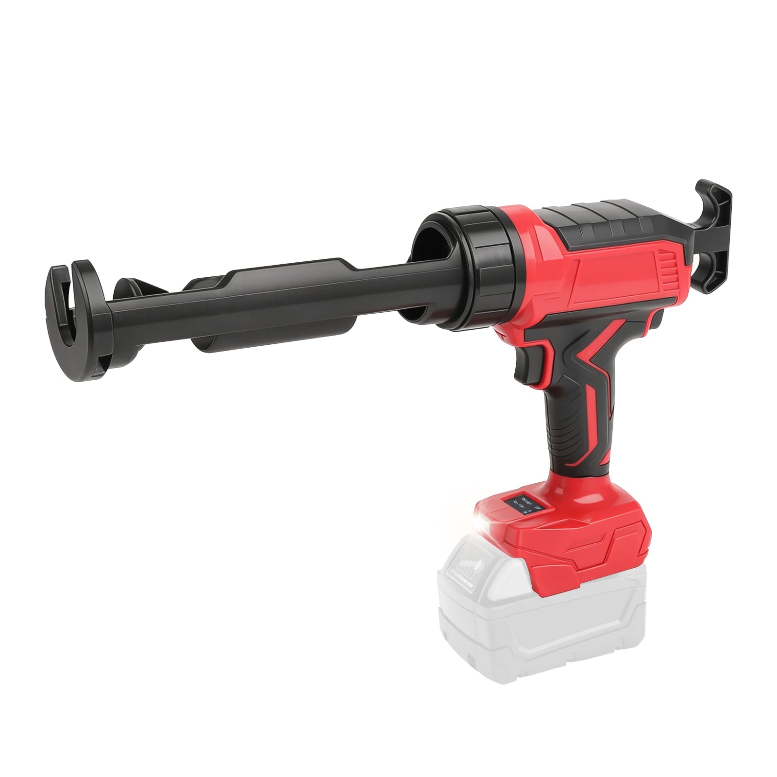 Pistola de calafateo inalámbrica compatible con Milwaukee m18, pistola selladora eléctrica de silicona para cartuchos de 300 ml con 6 velocidades y luz LED, pistola de calafateo antigoteo para llenar