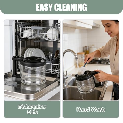 WSEYU 10-Cup Glass Carafe Replacement Compatible with De\'Longhi COM532M COM530M All-in-One Combination Coffee Makers, Replacement Coffee Pot for DeLonghi Espresso Machine BCO330T BCO430 BCO320T KF863 - Thumbnail 7