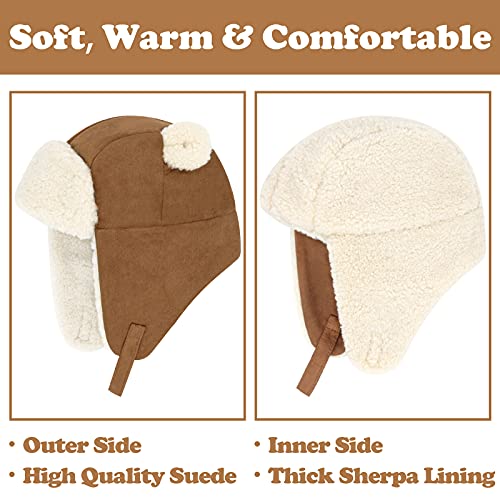 Sarfel Baby Winter Hat Sherpa Lined Toddler Winter Hats Boy Baby Girl Hats Infant Warm Hat with Bear Ears Toddler Beanie Cap2