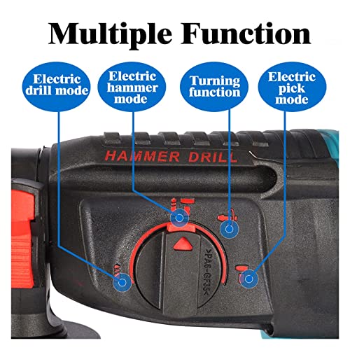 TEMSOOM Elektrische Bohrhammer mit 26-mm-Zylinder und bürstenlosem Motor und Bohrern – Bild 5