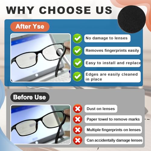 Foycow 10 peças de escova de limpeza de óculos para remoção de impressões digitais, design circular,