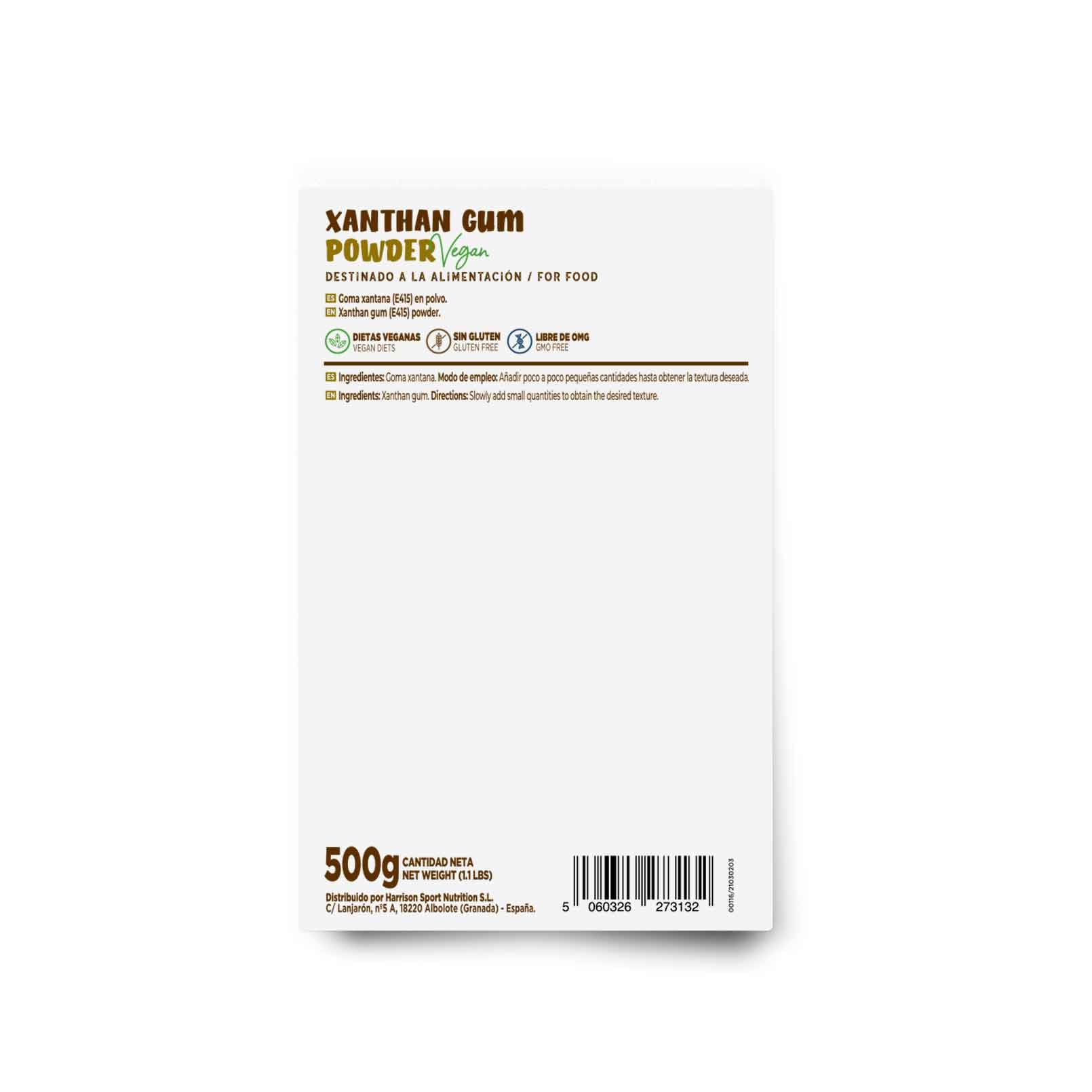 Goma Xantana de HSN | 500 Gramos | Espesante Alimenticio Ideal para Recetas Fitness | Fibra Soluble | No-GMO, Vegano, Sin Gluten ni Lactosa