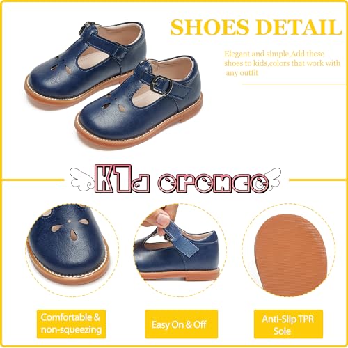 Image of Kiderence Toddler Girl Mary Jane School Uniform Dress Shoes Oxford Flats