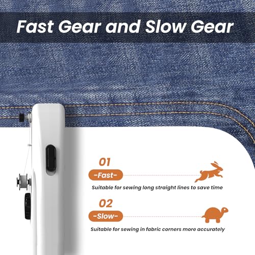 Miniatura 3 de Ykall Máquina De Coser Mini Portátil Eléctrica, 2 Velocidades Y Costura Rápida, Compacta, Ligera Y Fácil De Usar, Ideal Para Ropa, Telas Y Viajes - Blanco