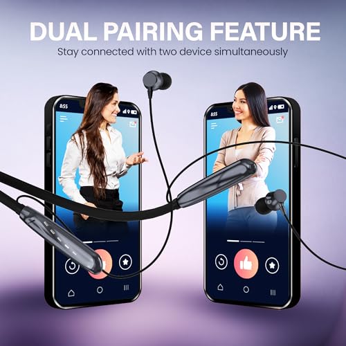 Image of AROMA NB119 Tronix Upto 100 Hr Playtime*,ENC,Fast Charging,Dual Pairing Neckband Bluetooth