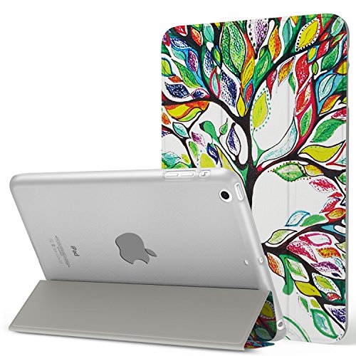 MoKo Case Fit iPad Mini 3/2/1, Slim Lightweight Smart Shell Stand Cover with Translucent Frosted Back Protector Fit iPad Mini 1 / Mini 2 / Mini 3, Lucky Tree (with Auto Wake/Sleep)