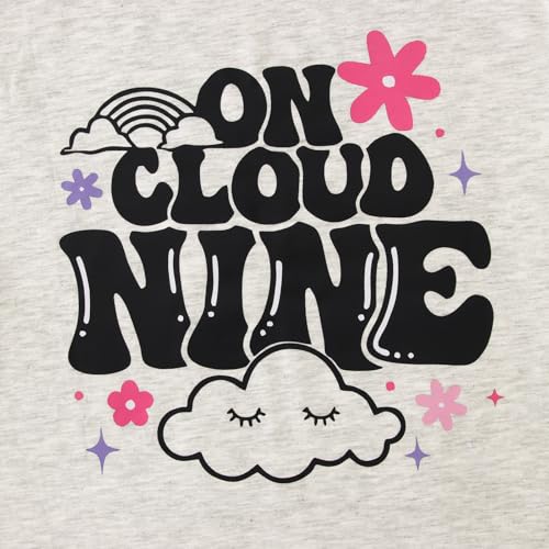 Image of On Cloud Nine Birthday Girl Shirt 9th Birthday Shirt Girl Flower Nineth Party T-Shirt Kids 9 Year Old Summer Tee Tops