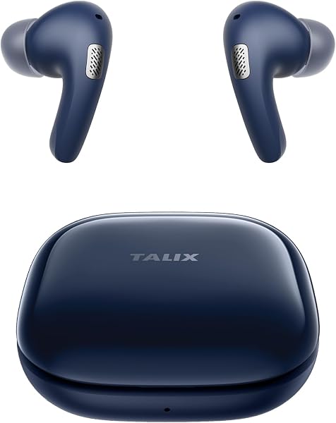 TALIX T30 Noise Cancelling Earbuds with Phone Stand, Punchy Bass, 4-Mic, True Wireless Bluetooth 6.0 in Ear Headphones, 28H Playtime, IPX4 (Blue)