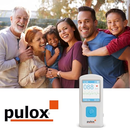 Pulox PM10 Mobiles Einkanal EKG-Gerät - Wireless EKG-Monitor für Zuhause mit Analyse, Smartphone-App & PC-Software