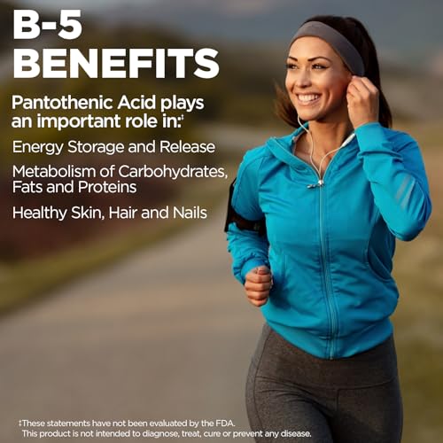 KAL-Pantothenic-Acid-1000mg-Sustained-Release-Vitamin-B5-Energy-Supplements-Supports-Metabolism-of-Carbs-Fat-and-Protein-Hair-and-Skin-Health-Vegan-60-Day-Guarantee-50-Servings-50-Tablets