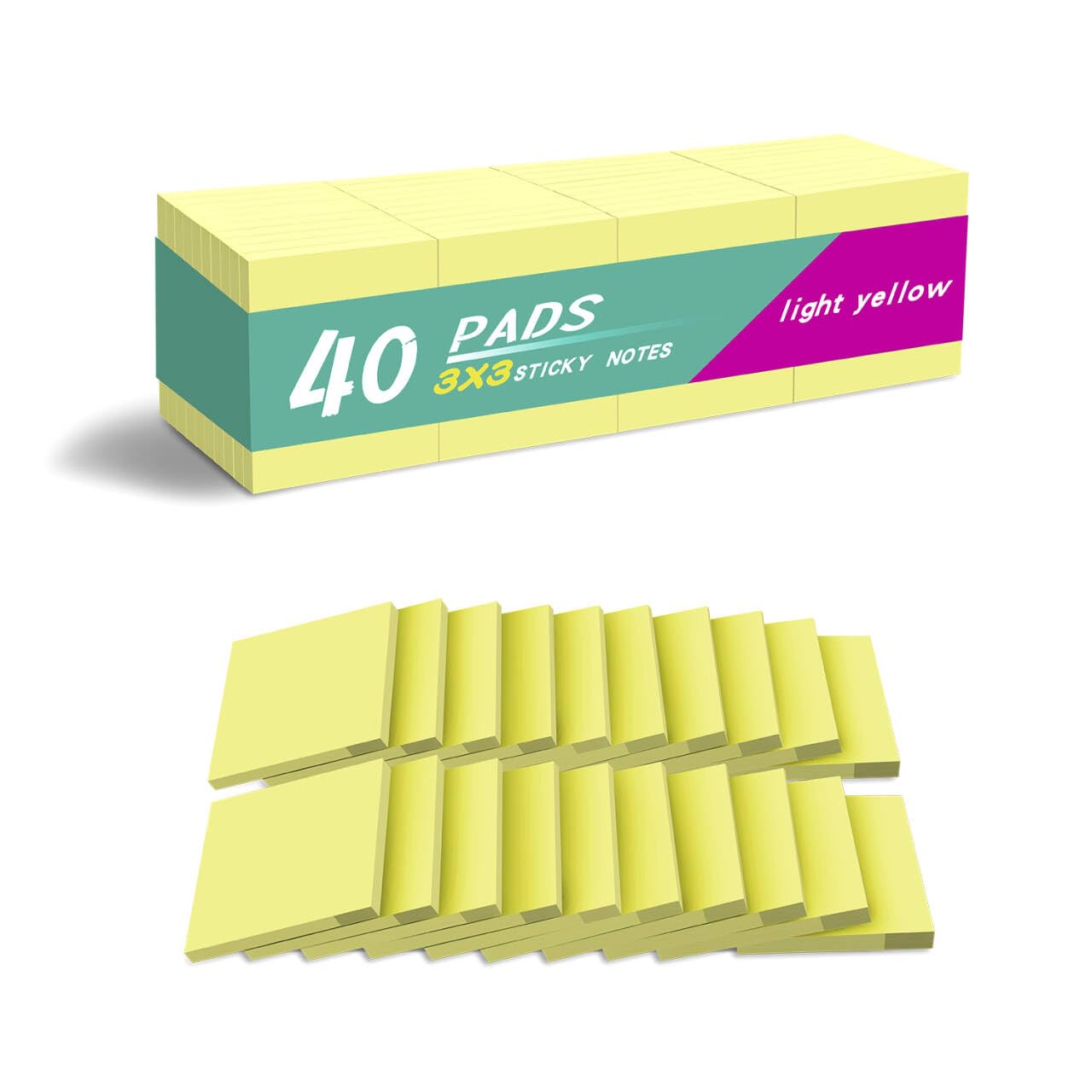 Photo 1 of (40 Pads) Sticky Notes 3x3 Inches, Yellow Colors Self-Stick Pads, Easy to Post for Home, Office, Notebook