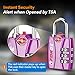Forge Luggage Locks TSA Approved 4 Pack Purple, Small Combination Lock with Zinc Alloy Body, Open Alert, Easy Read Dials, for Travel Suitcase, Bag, Backpack, Lockers.