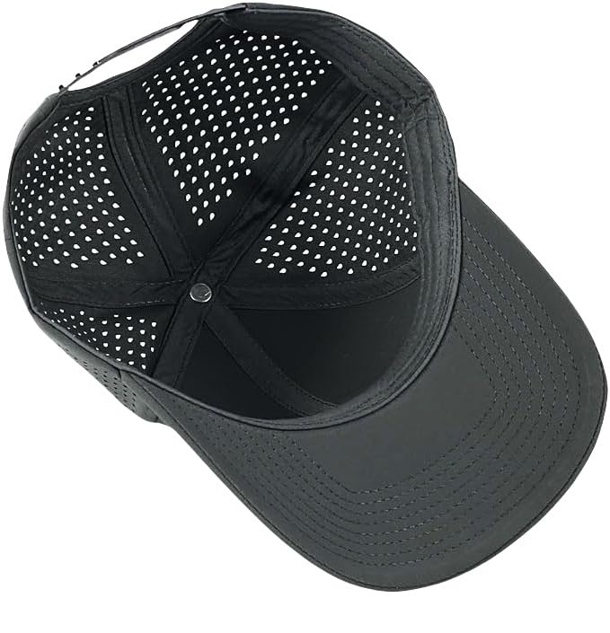 Image of Men's Baseball Cap Fits OSFM & XXL Laser Perforated Golf Ball Hat Water Resistant Quick Dry Adjustable Snapback Caps