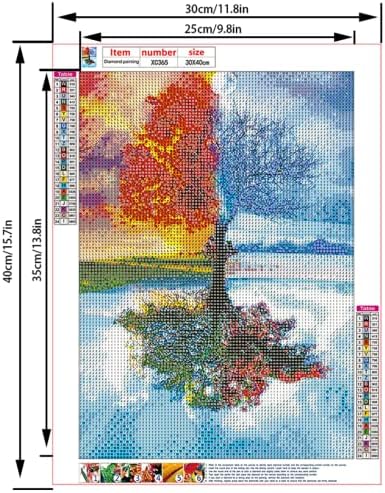 5D Diamond Painting Kits, Diamond Art DIY Adults Childrens Gifts, Full Drill Crystal Rhinestone Painting Diamond Embroidery Paintings Arts for Home Wall Decor ( All Seasons Tree 30x40cm)