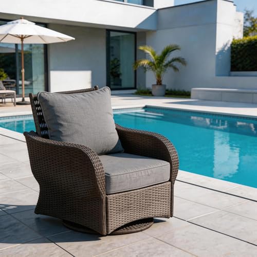 COZYVIDA Patio Seat Cushions, Light Grey, 22x24x5.1 in, Set of 2 by COZYVIDA - Used condition - Image 3