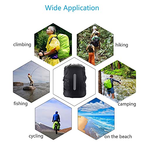 Hycoprot Waterproof Backpack Rain Cover(10-85L) Ultralight Compact Portable,Hi-Visibility With Reflective Strip Anti-Dust For Hiking Camping Cycling Traveling #TOP5