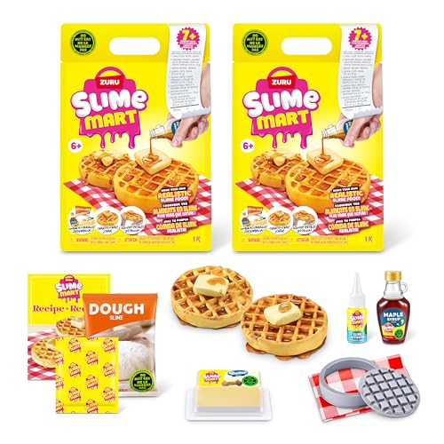 Slime Mart Bolsa pequeña (Waffles) de ZURU, Juguete de Compuesto de Baba, Manualidades para niños y Adultos, 2PK