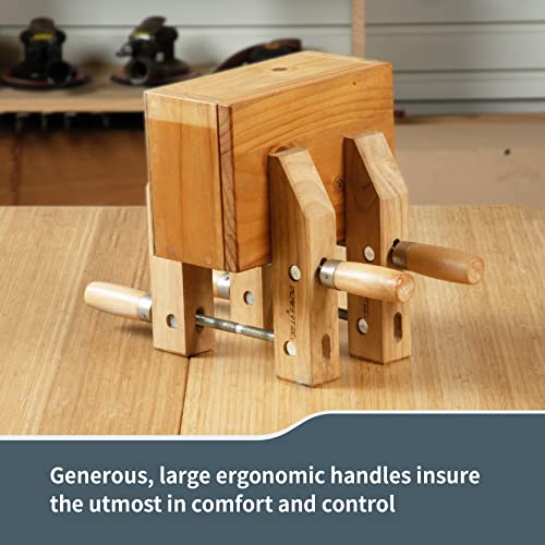 Image of POWERTEC 71839 Wooden Handscrew Clamp- 12 Inch | Hand Screw Clamps for Woodworking, 2 PK