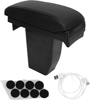 Recipiente de console central, caixa de armazenamento de apoio de braço para console central, 3 interface USB, camada dupla, substituição para o recipiente de console central Peugeot 2008