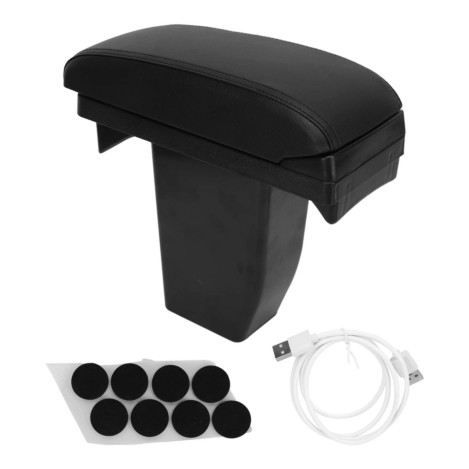 Ausla Scatola Portaoggetti per Console Centrale Scatola per Braccioli ABS e Pelle Artificiale Portabicchieri a Doppio Strato con 3 Porte USB per Pendolari Che Guidano Quotidianamente 2008