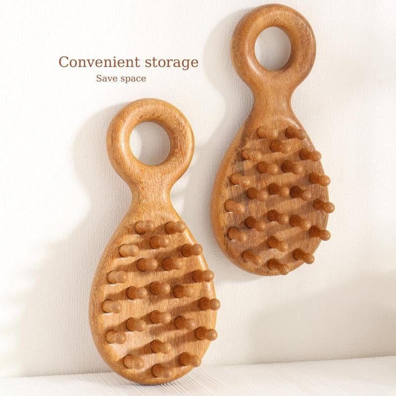 サンダルウッドマッサージコーム、1カウント多機能ボディスクレイピングブラシ、手動頭皮マッサージャー、家庭用&amp;サロン用プロフェ