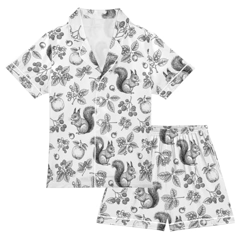 VIGTRO Summer Satin Pajamas Set Silky Button Down Sleepwear Short Sleeve 2 Piece PJ Set Loungewear Size 5-14Y