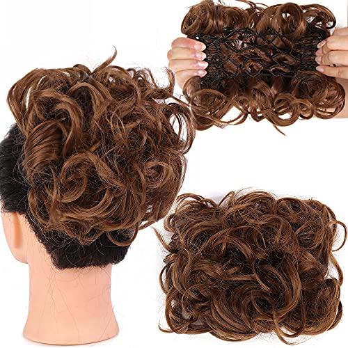 Chouchou cheveux bouclés blond décoloré 613 en extensions synthétiques
