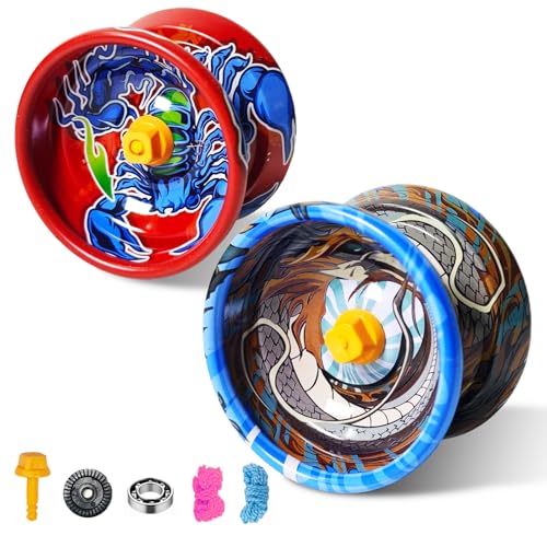 MaNeaz 2 Piezas Yoyo Profesional Yoyo Niños Yoyo De Aleación De Aluminio Profesional Yoyo Competitivo Yoyo Para Principiantes Adecuado Para Regalos De Cumpleaños Infantiles