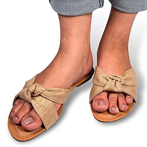 Sandalia Rasteira Feminina Rasteirinha Eleganteria Tamanho:35;Cor:Amarelo Palha