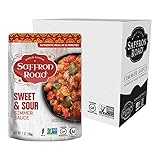 Saffron Road Sweet and Sour Simmer Sauce | Globally Inspired Simmer Sauce | Gluten-free, Vegan, Non-GMO, and Certified Halal and Kosher | 7.0oz Pouch | Pack of 8