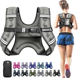 BAGAIL Weighted Vest for Strength Training, Bust Size Adjustable, Convenient Pocket, Iron Sand Weighted Vests, Ideal for Gym Workouts, Yoga Training and Aerobic Exercises