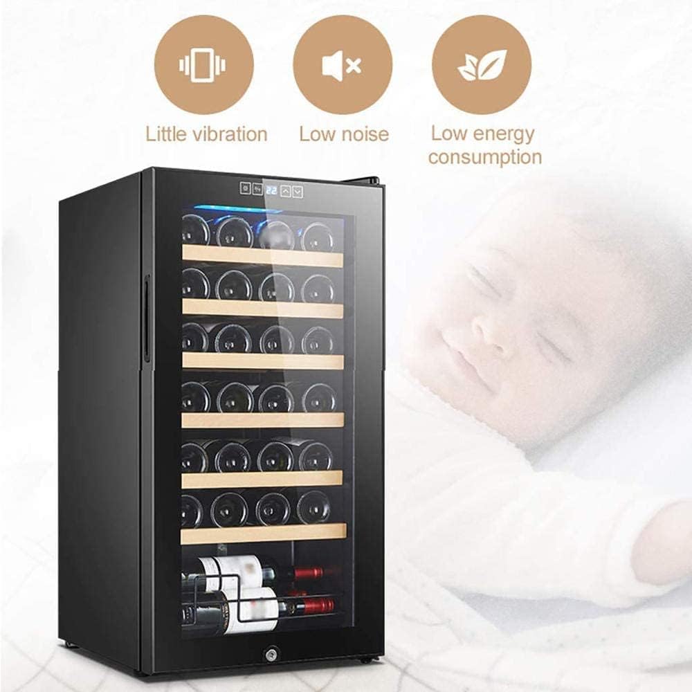 Wine Cooler Freestanding Compressor Wine Refrigerator Counter Home Bar Cellar with Locking Door Digital Control Adjustable Shelves 24/28 Bottles Large Capacity 24 Bottle-24 Bottle