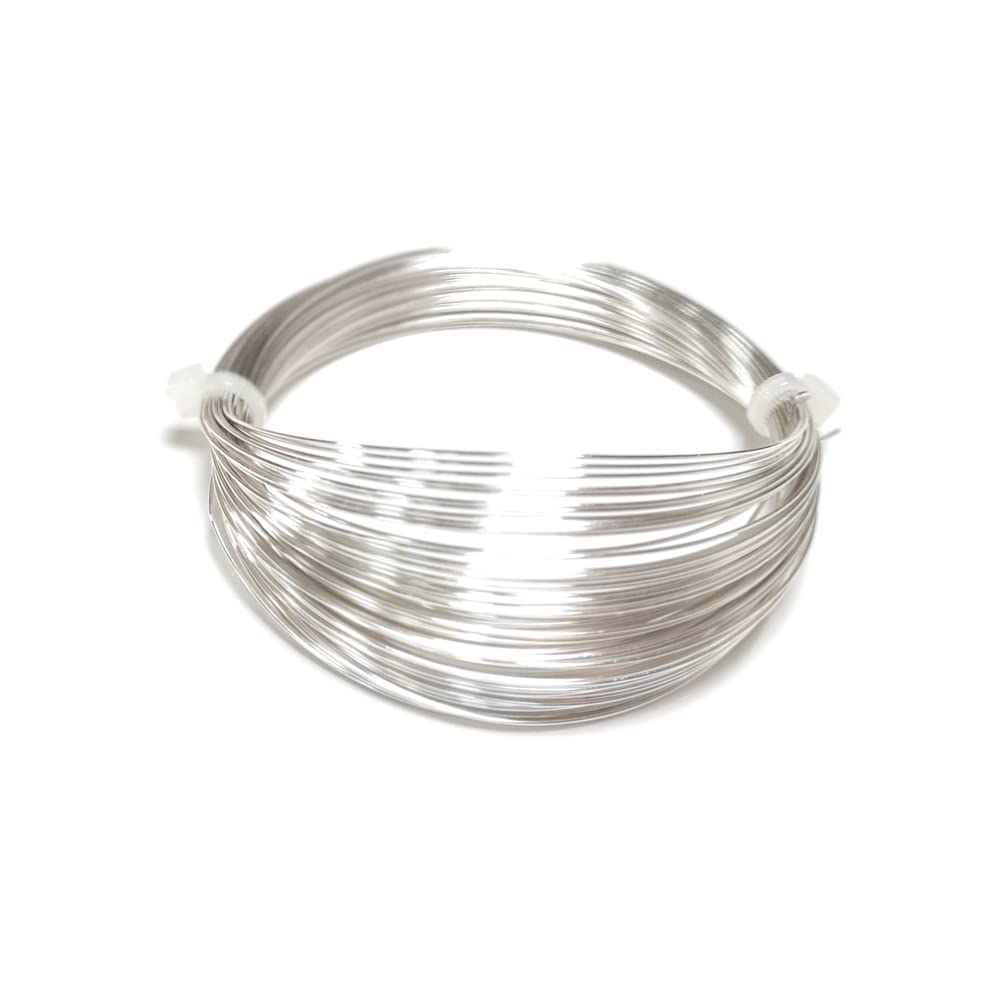 Charming Beads Silver Copper Craft Wire 925 Plated 15M Coil 0.5Mm Thick For Jewellery Making, Wire Wrapping, Beading, Durable