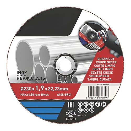 Image of STAINLESS STEEL METAL CUTTING DISC 9" (230MM) X 1.9MM X 22.2MM, Cuts Metal, Aluminium Oxide, Standard Bore, Straight & Fast Cuts, 1 in Pack