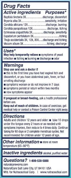 NaturalCare Candida Yeast Care, Homeopathic Liquid Drops, 1 fl. oz