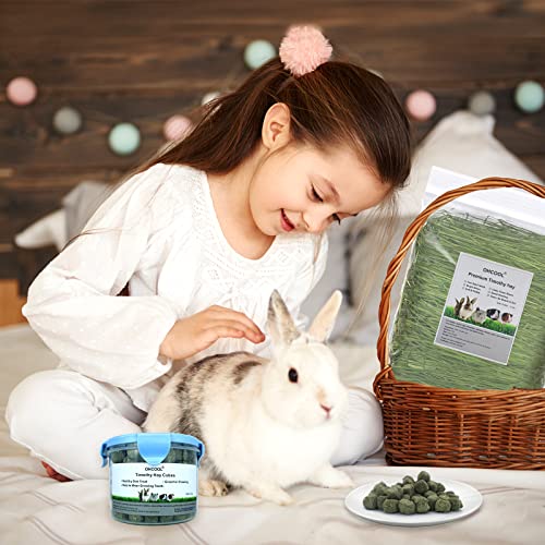 Ohcool Timothy Hay Cubes 6oz -100% Natural Timothy Hay Made for Rabbits Sulcata Tortoise Guinea Pig, 6 oz