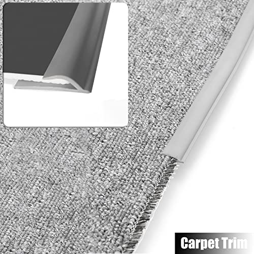 Perfil de transición para suelo gris en PVC flexible protector de alfombras 4