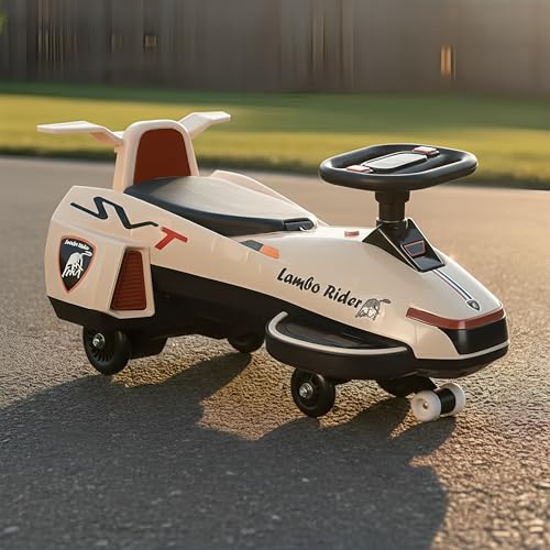 Image of StarAndDaisy Baby Swing /Magic Car for Kids Toys for 2-5 Years boy, with LED Light & Music,Backrest seat, 360 Swivel Steering Wiggle car /Ride-on with Smoke & Water Injection (Grey)