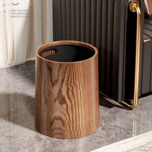 Bote de basura de grano de madera portátil para sala de polvo 3